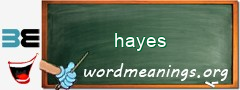 WordMeaning blackboard for hayes